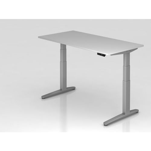 Bureau Assis-debout Pied Argent Xbhm-160x80cm-gris-argent