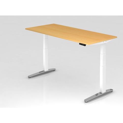Bureau Pied Blanc Brillant Xbhm-180x80cm-hêtre-blanc