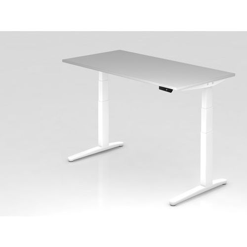 Bureau Pied Blanc Xbhm-160x80cm-gris-blanc