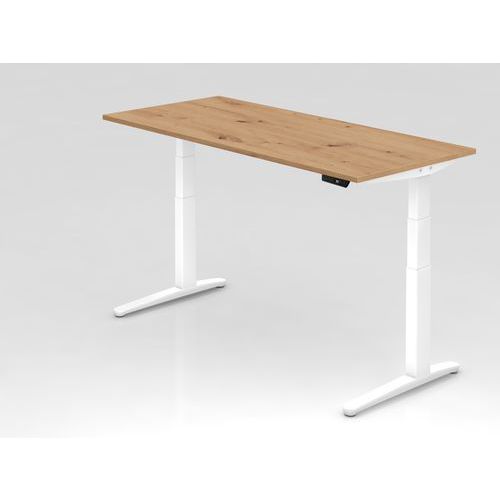 Bureau Pied Blanc Xbhm-180x80cm-chêne Ambré-blanc