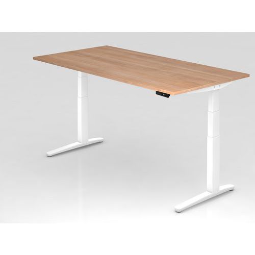 Bureau Pied Blanc Xbhm-200x80cm-noyer-blanc