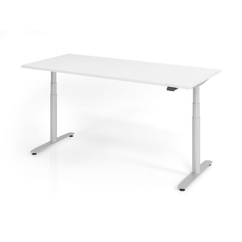 Bureau Assis-debout Série Xdlr-180x80cm-blanc-argent