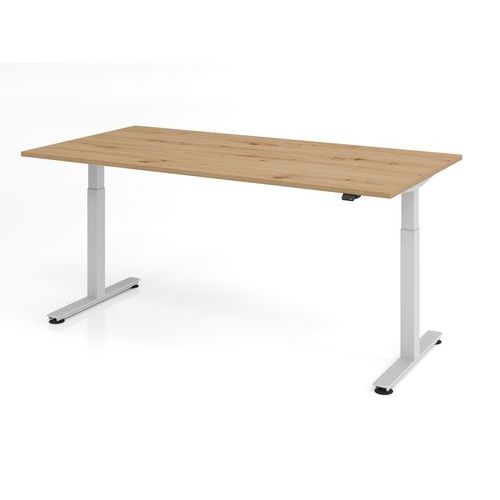Bureau Assis-debout Série Xmst-200x100cm-chêne Ambré-argent