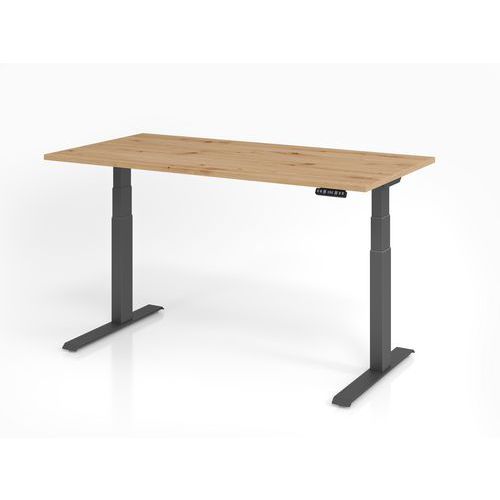 Bureau Assis-debout Série Xdkb-160x80cm-chêne Ambré-graphite