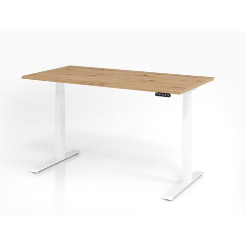 Bureau Assis-debout Série Xdkb-160x80cm-chêne Ambré-blanc