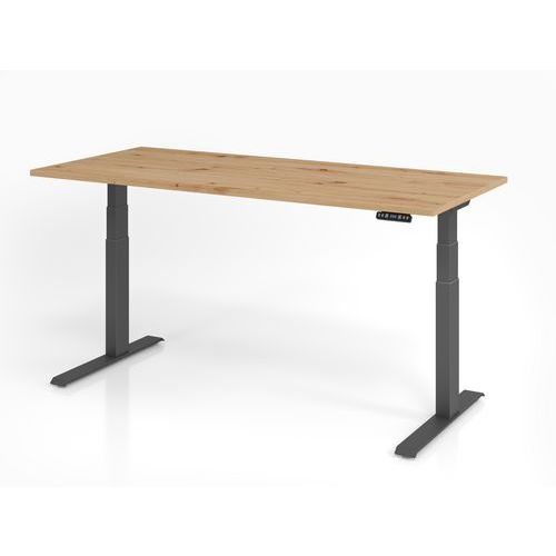 Bureau Assis-debout Série Xdkb-180x80cm-chêne Ambré-graphite