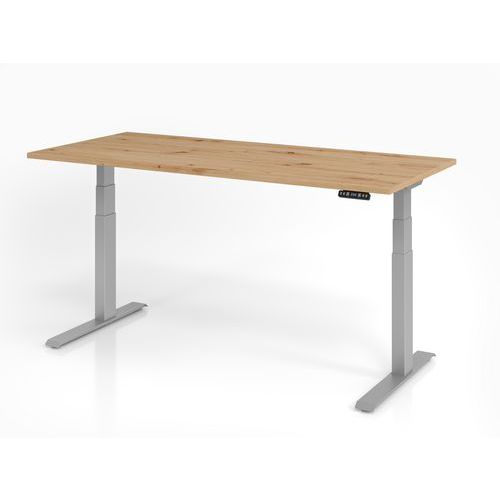 Bureau Assis-debout Série Xdkb-180x80cm-chêne Ambré-argent