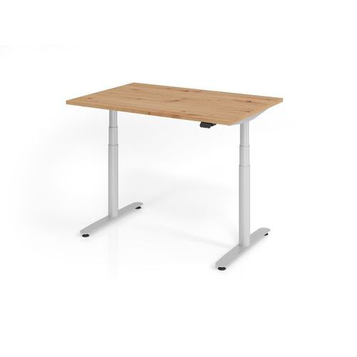 Bureau Assis-debout Série Xdlr-120x80cm-chêne Ambré-argent