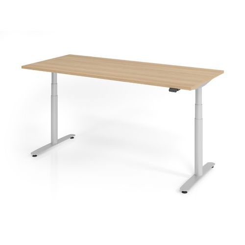 Bureau Assis-debout Série Xdlr-180x80cm-chêne-argent