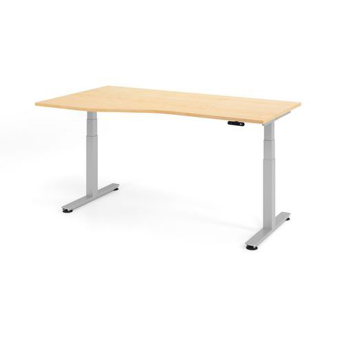 Bureau Asymétrique Xdsm-160x100cm-érable-argent