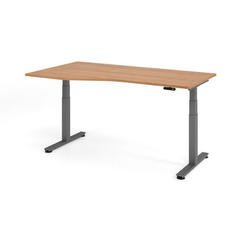 Bureau Asymétrique Xdsm-160x100cm-noyer-graphite