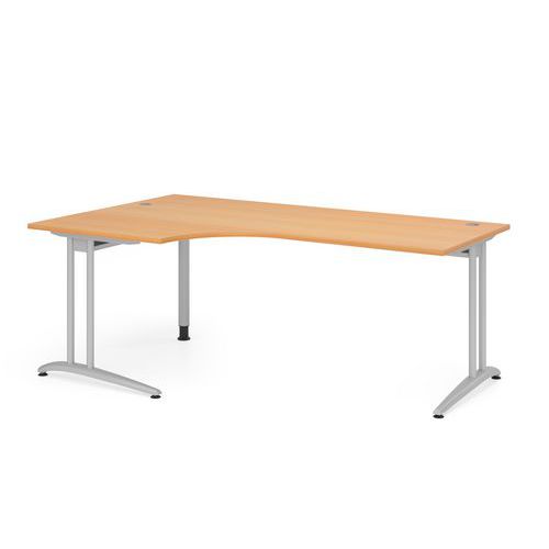 Bureau Avec Angle 90° Série B-200x120cm-hêtre-argent