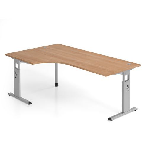 Bureau Avec Angle 90° Série O-200x120cm-noyer-argent