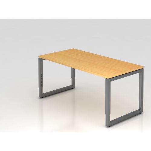 Bureau Avec Pieds En O Carré-160x80cm-hêtre-graphite