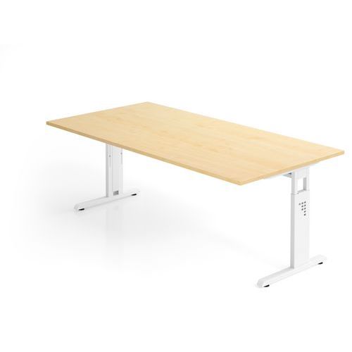 Bureau Avec Piètement En C-200x100cm-érable-blanc