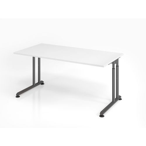 Bureau Avec Piètement En C Zs16-160x80cm-blanc-graphite