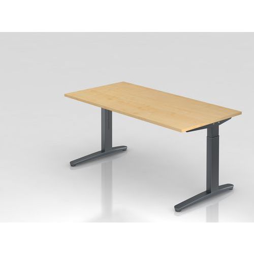 Bureau Rectangulaire Série Xb-160x80cm-érable-graphite