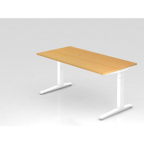 Bureau Rectangulaire Série Xb-160x80cm-hêtre-blanc