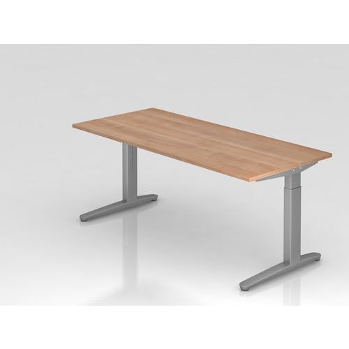 Bureau Rectangulaire Série Xb-180x80cm-noyer-argent