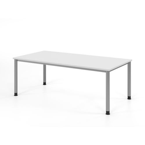 Bureau Réglable En Hauteur-200x100cm-blanc-argent