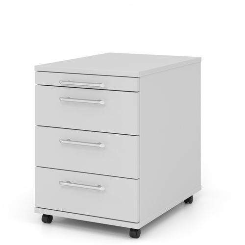 Caisson À 3 Tiroirs À Poignée Plastique Basic - Gris