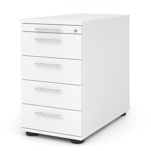 Caisson À 4 Tiroirs À Poignée Plastique-p 80cm-blanc-blanc