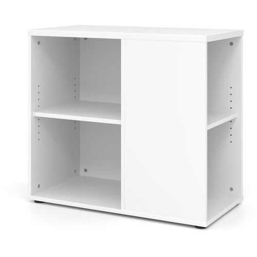 Hammerbacher - Caisson d'appoint pour table - Blanc Érable - 2 tablettes - FSC