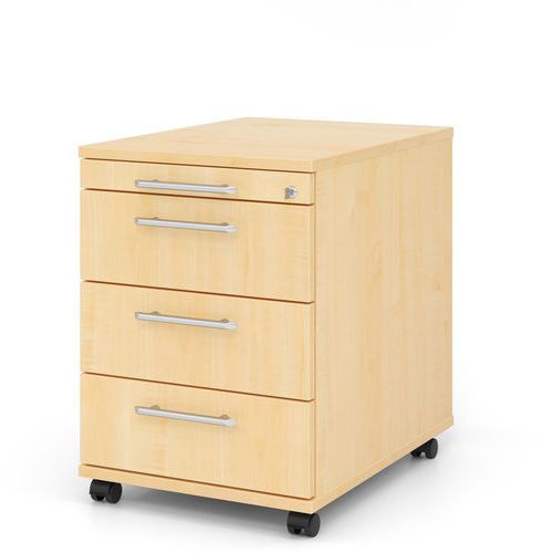 Caisson Mobile 3 Tiroirs - Plastique-p 58cm-érable-érable