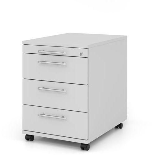 Hammerbacher - Caisson mobile 3 tiroirs - Gris - 58cm - Serrure et roulettes - FSC