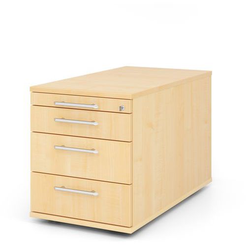 Caisson Mobile 3 Tiroirs - Plastique-p 80cm-érable-érable