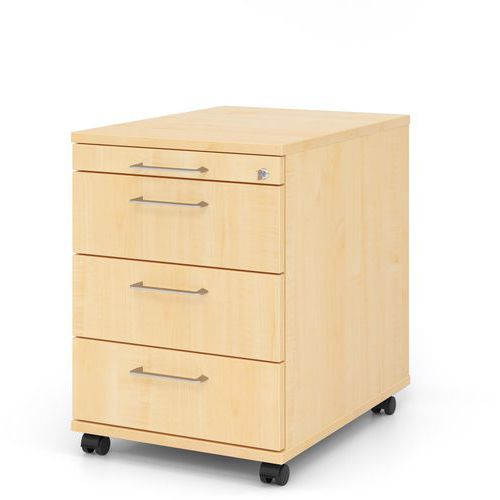 Caisson mobile avec 3 tiroirs à poignée fil - P 58cm - Hammerbacher