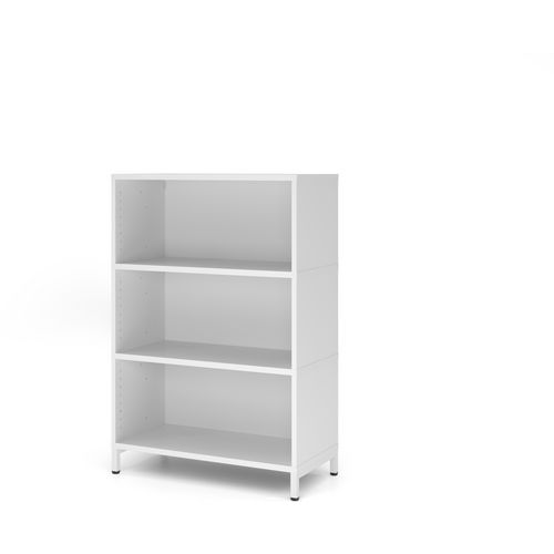 Hammerbacher - Étagère de bureau 3 niveaux - Acier Blanc 80x40cm - Montage facile - Éco-responsable