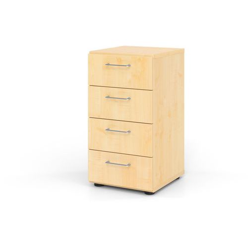 Hammerbacher - Étagère Étroite 4 Tiroirs Advanced - Érable - 748x400x420mm - Bois MFC Éco-responsable