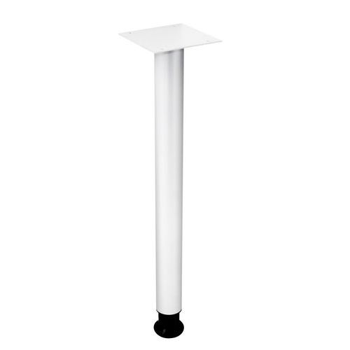 Hammerbacher - Pied d'appui rond pour bureau - Blanc - 60mm x 65cm - Support stable et moderne
