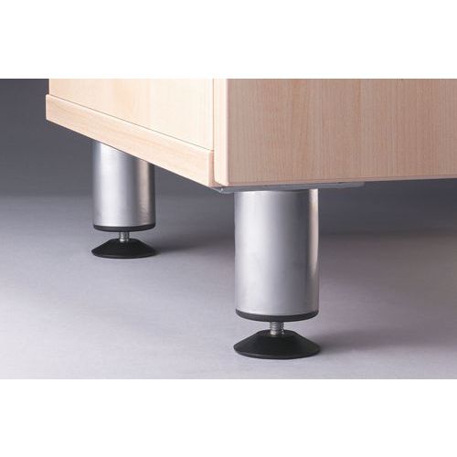 Hammerbacher - Pieds pour socle SB - Jeu de 4 - Aluminium Noir - Hauteur 9 cm - Accessoire Bureau