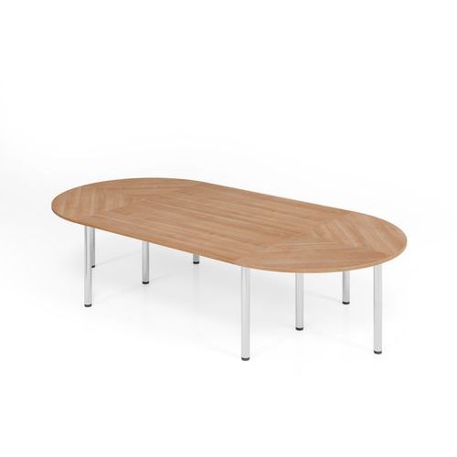 Table De Conférence En Set Série K-320x160cm-noyer-chrome