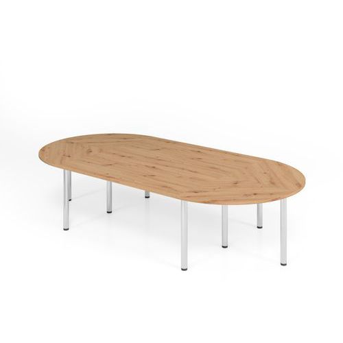 Table De Conférence En Set K-320x160cm-chêne Ambré-chrome