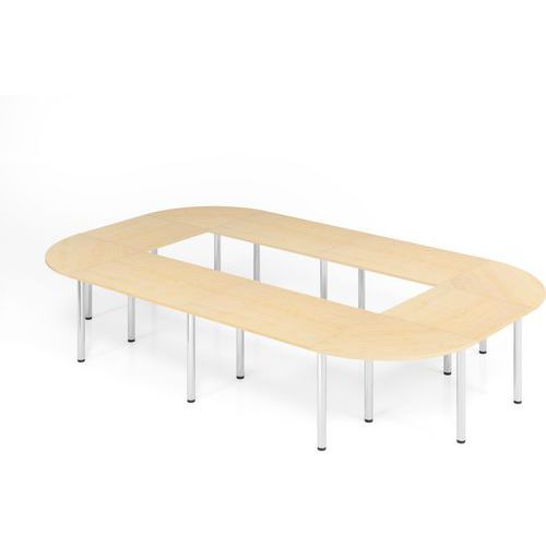 Table De Conférence En Set Série K-400x240cm-érable-chrome