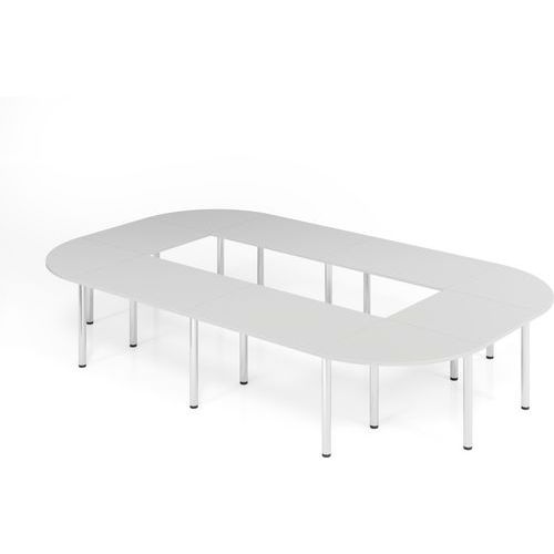 Table De Conférence En Set Série K-400x240cm-gris-chrome