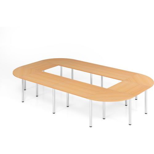 Table De Conférence En Set Série K-400x240cm-hêtre-chrome