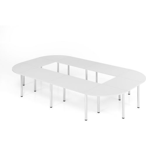Table De Conférence En Set Série K-400x240cm-blanc-chrome