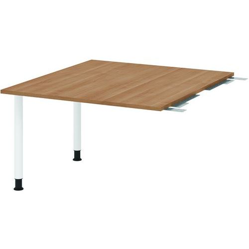 Table De Liaison Carrée À 2 Pieds-120x130cm-noyer-blanc