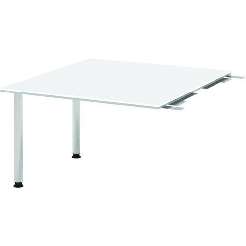 Table De Liaison Carrée À 2 Pieds-120x130cm-blanc-chrome