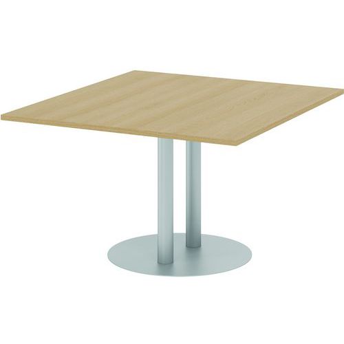 Table De Liaison À Pied Colonne-120x130cm-chêne-argent