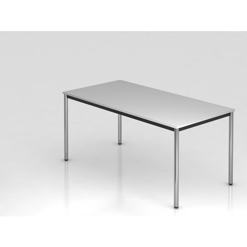 Table De Réunion À Pieds Ronds-160x80cm-gris-chrome