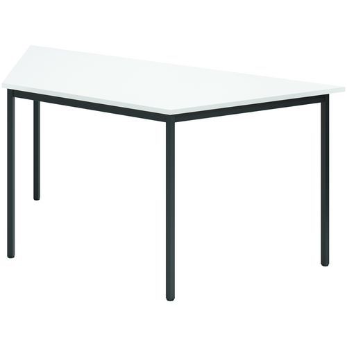 Table De Réunion Trapèze-160x69cm-blanc-noir