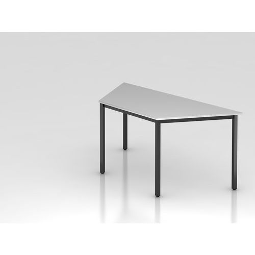 Table De Réunion Trapèze À Pieds Noirs-160x69cm-gris-noir