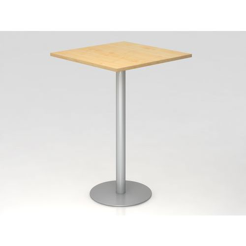Table Haute De Réunion Carrée-80x80cm-érable-argent