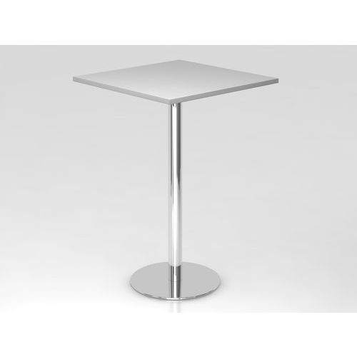 Table Haute De Réunion Carrée-80x80cm-gris-chrome