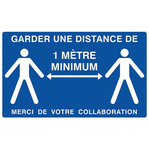 Panneau Rigide distance 1m Bleu 330x200